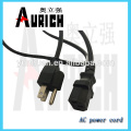 Cable de corriente Ac Cable UL estándar de cobre amarillo PVC enchufe 125V